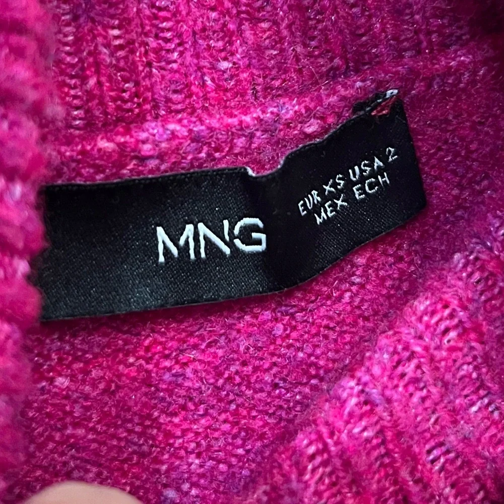 MANGO Hot Pink Turtleneck Maxi Sweater Dress size 2